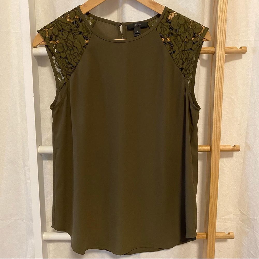 J. Crew - cap-sleeve or sleeveless lace shoulder blouse, 2